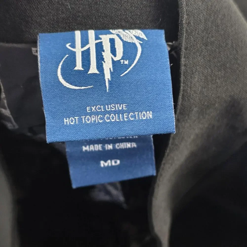 Harry Potter Coat Womens Medium Black Marauders Map Fit Flare Hot Topic Buttons‎